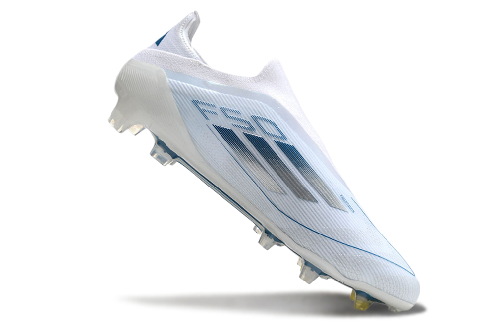 Adidas F50 Elite Laceless FG – מהדורה לבנה וכחולה נעליי אדידס