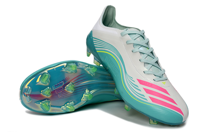 adidas F50 Messi TF – Turf Football Shoes | White / Turquoise / Pink - נעליי אדידס